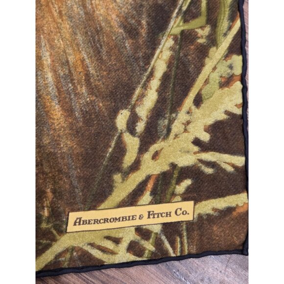 Vtg Abercrombie & Fitch Silk Scarf Lion Safari Print Made in France 33.5x32” - Picture 3 of 8